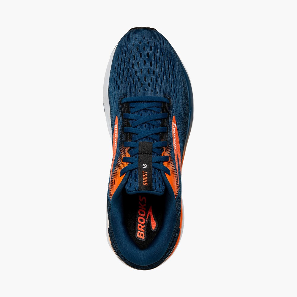 Chaussures Running Route Brooks Ghost 16 Bleu Noir Homme | YEE-8531799